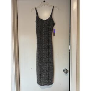 Derek Heart Silver & black patterned bodycon dress with spaghetti straps Size M